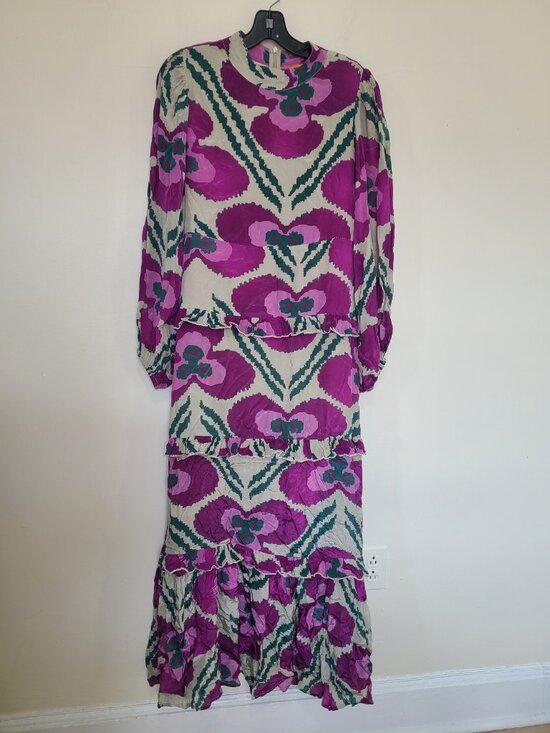 Oliphant Dresses & Skirts - OLIPHANT mockneck maxi dress floral size S Pink
